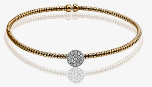 18k White & Rose Gold Bangle Bracelet Diamonds Direct - Bracelet, HD Png Download, Free Download