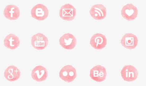 Transparent Youtube Circle Png - Pink Watercolor Social Media Icons, Png Download, Free Download