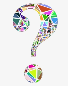 Low Poly Shattered Question Mark With Stroke Clip Arts - Question Mark Design Png, Transparent Png, Free Download