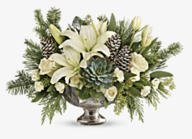Tf Winter Wild Centerpiece - Teleflora Mercury Glass Bowl Bouquet, HD Png Download, Free Download