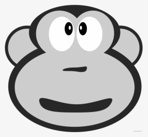Monkey Head Animal Free Black White Clipart Images - Clip Art, HD Png Download, Free Download