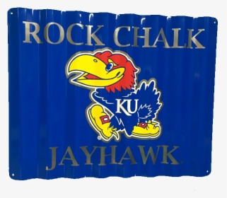Rock Chalk Jayhawk Wavy Metal Sign - Kansas Jayhawks, HD Png Download, Free Download