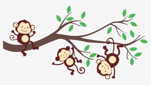 Monkeys Hanging From Tree Cartoon, HD Png Download, Free Download