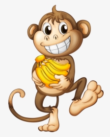 Cartoon Monkey Png - Cartoon Monkey With Banana, Transparent Png, Free Download