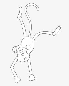 Monkey Black And White Monkey Clipart Black And White - Animated Monkey White, HD Png Download, Free Download