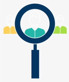 Three Icons Of Employees With Magnifying Glass - Circle, HD Png Download, Free Download