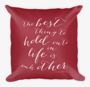 Audrey Hepburn Love Quote Throw Pillow In Red - Cushion, HD Png Download, Free Download
