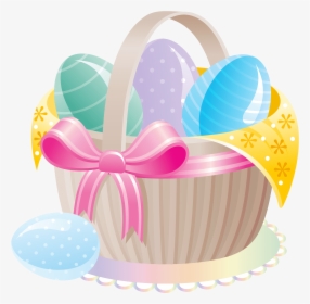 Delicate Basket With Easter Eggs Png Clipart - Easter Basket Clipart Free, Transparent Png, Free Download