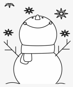 Snowman Clipart Panda - Cute Snowman Clipart Png Black And White, Transparent Png, Free Download