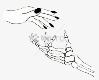 Reaching Up Toppng - Simple Skeleton Hand Drawing, Transparent Png, Free Download