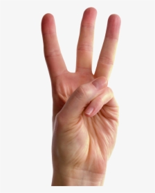 Three Fingers Transparent Images Download - Hand Holding Up 3 Fingers, HD Png Download, Free Download