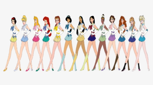 Sailor Disney Princesses By Darthraner83-d7tjhx1 - Cartoon, HD Png Download, Free Download