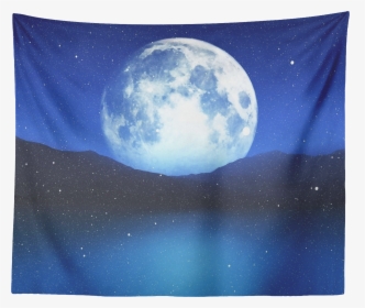 Moon Space Tapestry, Stars Art Night Sky Planet Constellation - Krajobraz Z Księżycem, HD Png Download, Free Download