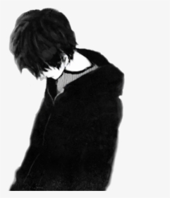 Sad Boy Black Only Me Anime Boy - Depressed Sad Anime Boy, HD Png Download, Free Download