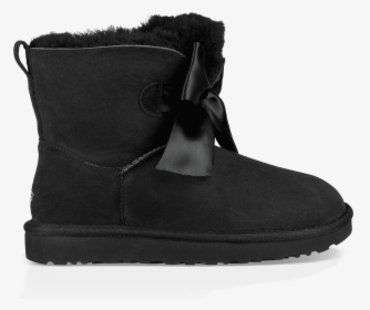 Ugg Gita Bow Mini Black Boots, HD Png Download - kindpng