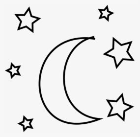 Moon, Crash, Firmament, Night, Star, Sky, Astrology - Moon And Stars Doodle, HD Png Download, Free Download