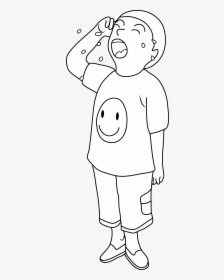 A Boy Outline Png - Boy Crying Clipart Black And White, Transparent Png, Free Download