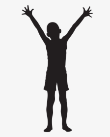 Little Boy Fishing Silhouette - Boy With Ball Silhouette, HD Png Download, Free Download