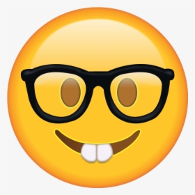 Sunglasses Geek - Nerd Emoji, HD Png Download, Free Download