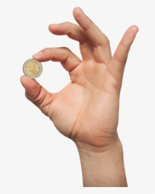 Hand Holding Euro Coin Clip Arts - Coin In Hand, HD Png Download, Free Download