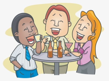 Transparent Alcoholic Drink Clipart - Group Of Friends Cartoon, HD Png Download, Free Download