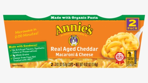 Annie"s Real Aged Cheddar Macaroni And Cheese Micro - Macaroni And Cheese, HD Png Download, Free Download