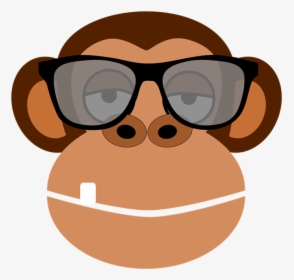 Cartoon Monkey Wearing Glasses, HD Png Download, Free Download