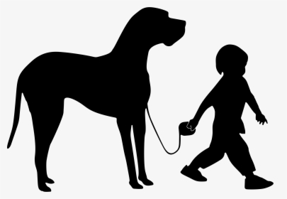 Dog Clipart Boy - Dog And Boy Silhouette, HD Png Download, Free Download