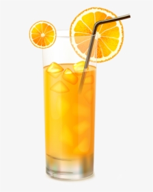 Vector And Psd - Orange Juice Glass Png, Transparent Png, Free Download