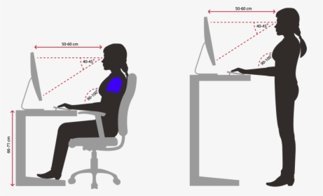 Transparent Person At Desk Png - Good Vs Bad Sitting Posture, Png Download, Free Download