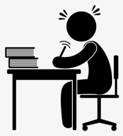 Silhouette Drawing Clip Art - Writing At Desk Clipart, HD Png Download, Free Download