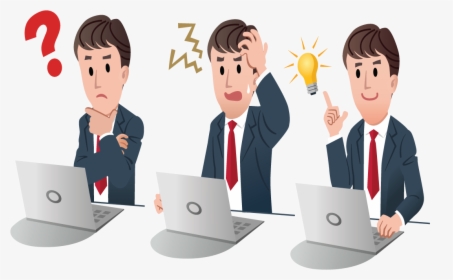 Person On Computer Confused Png - Question Mark Images With Computer, Transparent Png, Free Download
