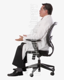Person Sitting Side Png -explaining, Talking, Gesturing, - Office Chair, Transparent Png, Free Download
