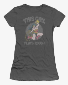 Ladies This Girl Plays Rough Shirt - Graphic Design, HD Png Download, Free Download