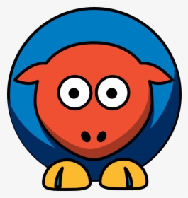 Sheep Oklahoma City Thunder Team Colors Svg Clip Arts - Sheep Looking Cartoon Clipart, HD Png Download, Free Download