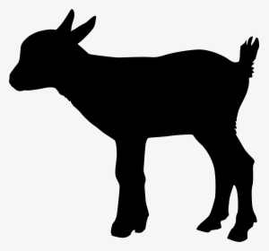 Sheep Goat Cattle Silhouette - Baby Goat Goat Silhouette, HD Png Download, Free Download