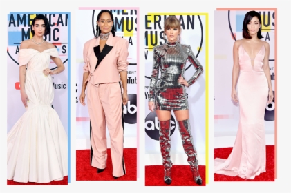 Photo Compilation Of Stars At The American Music Awards - Gown, HD Png Download, Free Download
