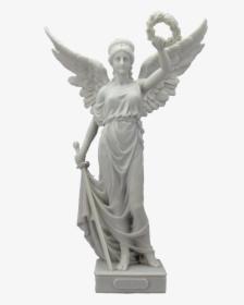 Nike With Sword And Wreath In Hands - Angel With Sword Statue, HD Png Download, Free Download