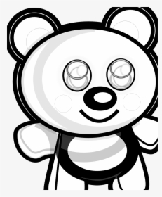 Cute Bear Head Black White Line Art Christmas Xmas, HD Png Download, Free Download