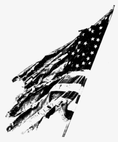 Download Tattered American Flag - American Flag Clipart Black And ...