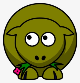 Sheep Olive Green Two Toned Looking Up To Left Svg - Goat Cartoon Png, Transparent Png, Free Download