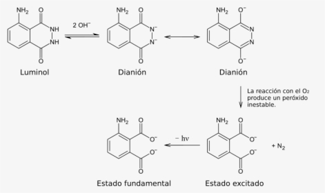 Reacciones-luminol - Svg - Meerrettichperoxidase Luminol, HD Png Download, Free Download