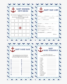 Blue And Red Nautical Baby Shower Game Pack - Word Scramble Baby Shower Game Nautical, HD Png Download, Free Download