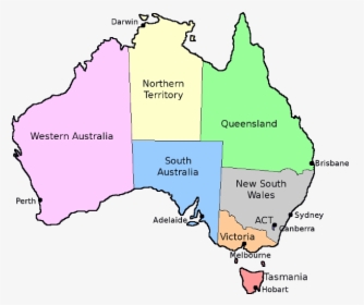 Map Of Australia With States - Australia Van Diemen's Land Map, HD Png Download, Free Download