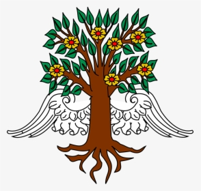 Tree Wings Roots Free Photo - Heraldry Tree, HD Png Download, Free Download