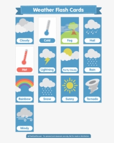Free Printable Weather Flash Cards - Free Printable Weather Flashcards, HD Png Download, Free Download