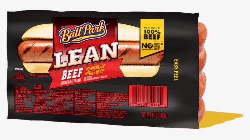 Ball Park Lean Beef Hot Dogs - Ballpark Lean Beef Hot Dogs, HD Png Download, Free Download