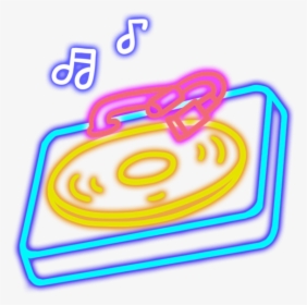 #music #neon #neonlight #lighting #cute #colorful #cd - Neon Music Png, Transparent Png, Free Download