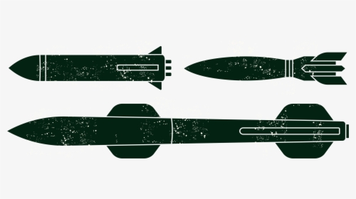 Rocket Silhouette Black And - World War 1 Missiles, HD Png Download, Free Download
