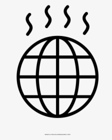 Global Warming Coloring Page - Internet Vector, HD Png Download, Free Download